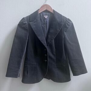 Halogen Gray Velvet Blazer, Size Small, 3/4 Sleeve Cotton Blend Jacket‎
